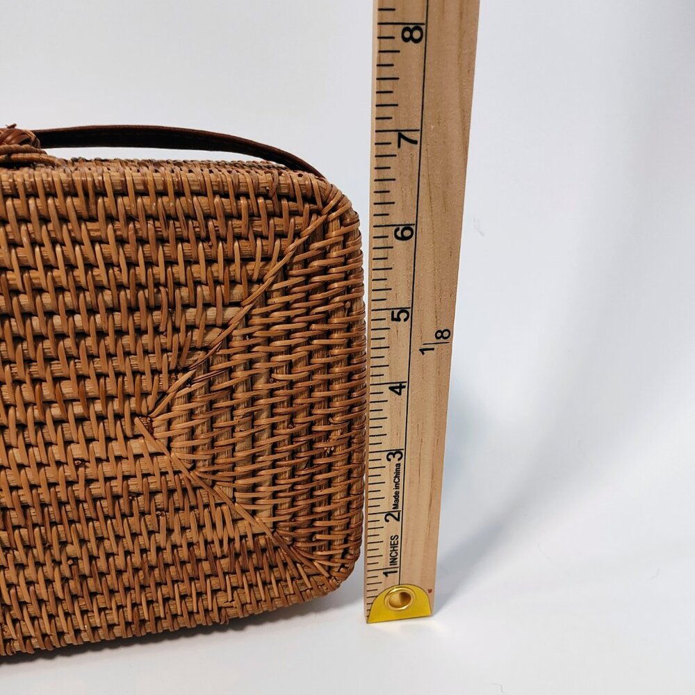 Zara Women's Rattan Wicker Square Crossbody Purse‎ NWOT - Picture 2 of 13